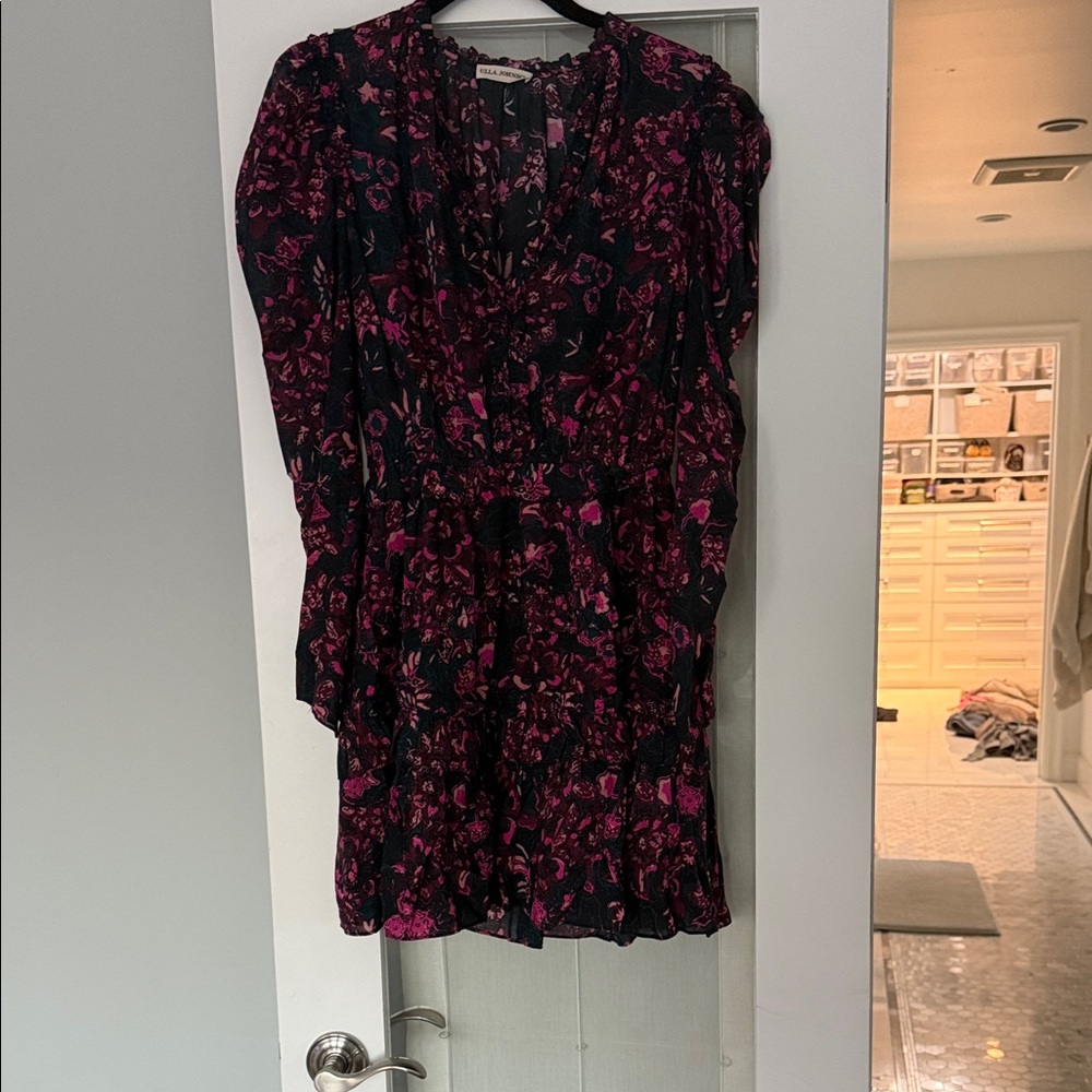 Ulla Johnson Dark Floral Long Sleeve Dress
